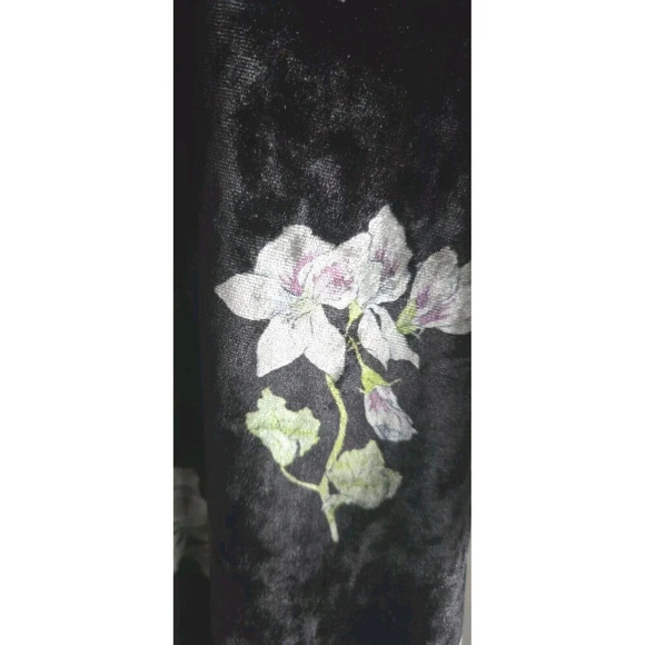 Hutch Anthropologie Dress Womens XS Black Floral Velvet Empire Waist Side Slit - Picture 7 of 8